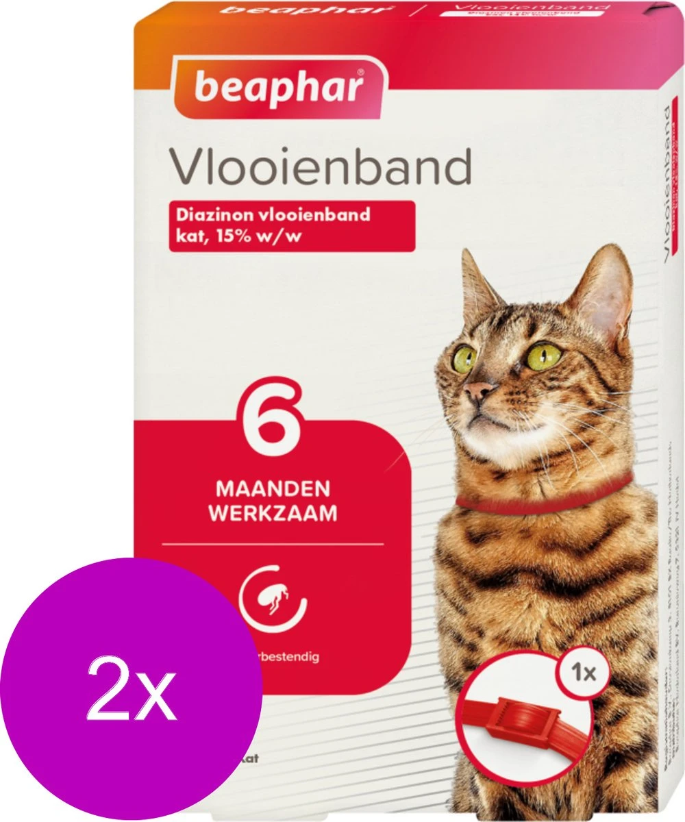 Beaphar Vlooienband 6 Maanden Kat 35 Cm - Anti Vlooienmiddel - 2 X Rood 6 Beaphar Vlooienband 6 Maanden Kat 35 Cm - Anti Vlooienmiddel - 2 X Rood - Afbeelding 4
