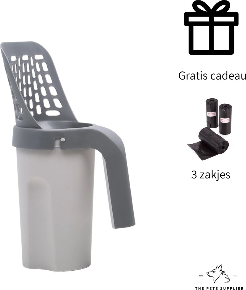 The Pets Supplier - Kattenbak Schep - Kattenbakschep Met Opvangbak - Kattenbak Grind - Kattenzakjes 3 The Pets Supplier - Kattenbak Schep - Kattenbakschep Met Opvangbak - Kattenbak Grind - Kattenzakjes