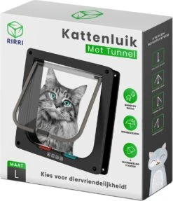Rirri Kattenluik Met Tunnel - 4 Vergrendelingsstanden - Weerbestendig - Binnen En Buiten - Grote Kat - Maat L - Wit - 25,5 X 23.5 Cm -Kattenproducten 1031x1200 1