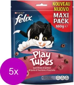 Felix PlayTubes - Kattensnacks Kalkoen & Ham - 5 X 180g -Kattenproducten 1047x1200 2