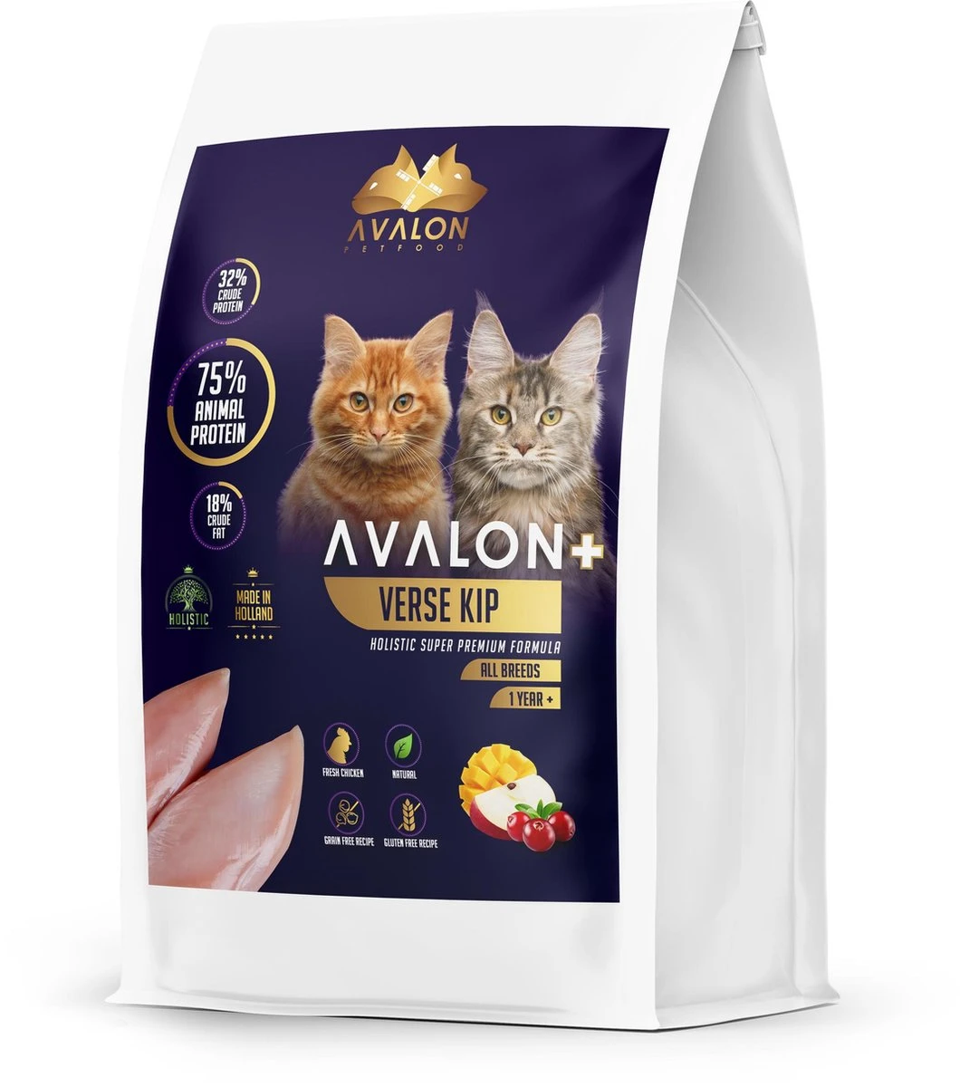 Avalon Petfood + Verse Kip Super Premium - Kattenvoer - 5Kg 3 Avalon Petfood + Verse Kip Super Premium - Kattenvoer - 5Kg