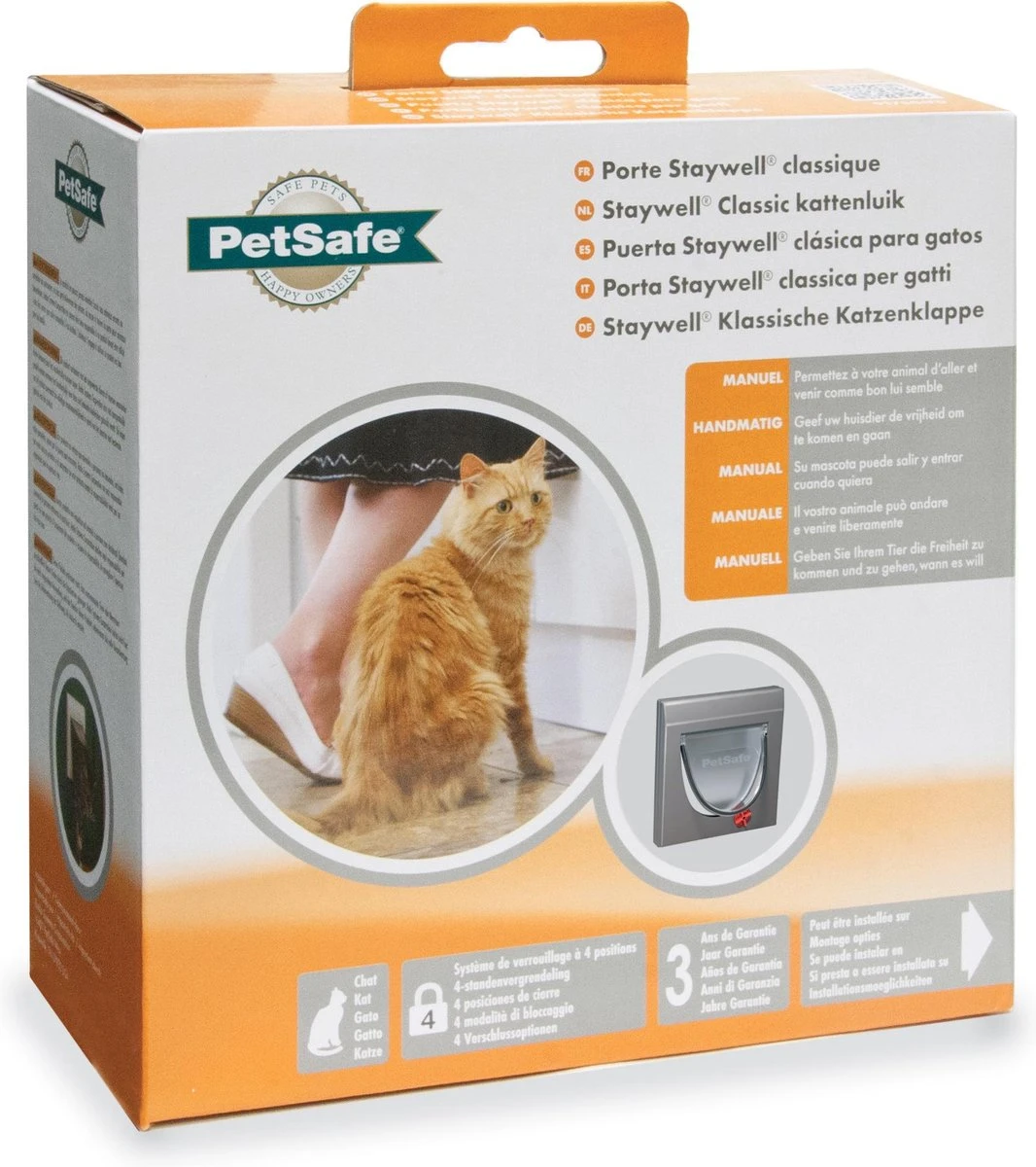 PetSafe Staywell Classic Manual 4-Way Locking Cat Flap - Grijs W/tunnel 4 PetSafe Staywell Classic Manual 4-Way Locking Cat Flap - Grijs W/tunnel - Afbeelding 2