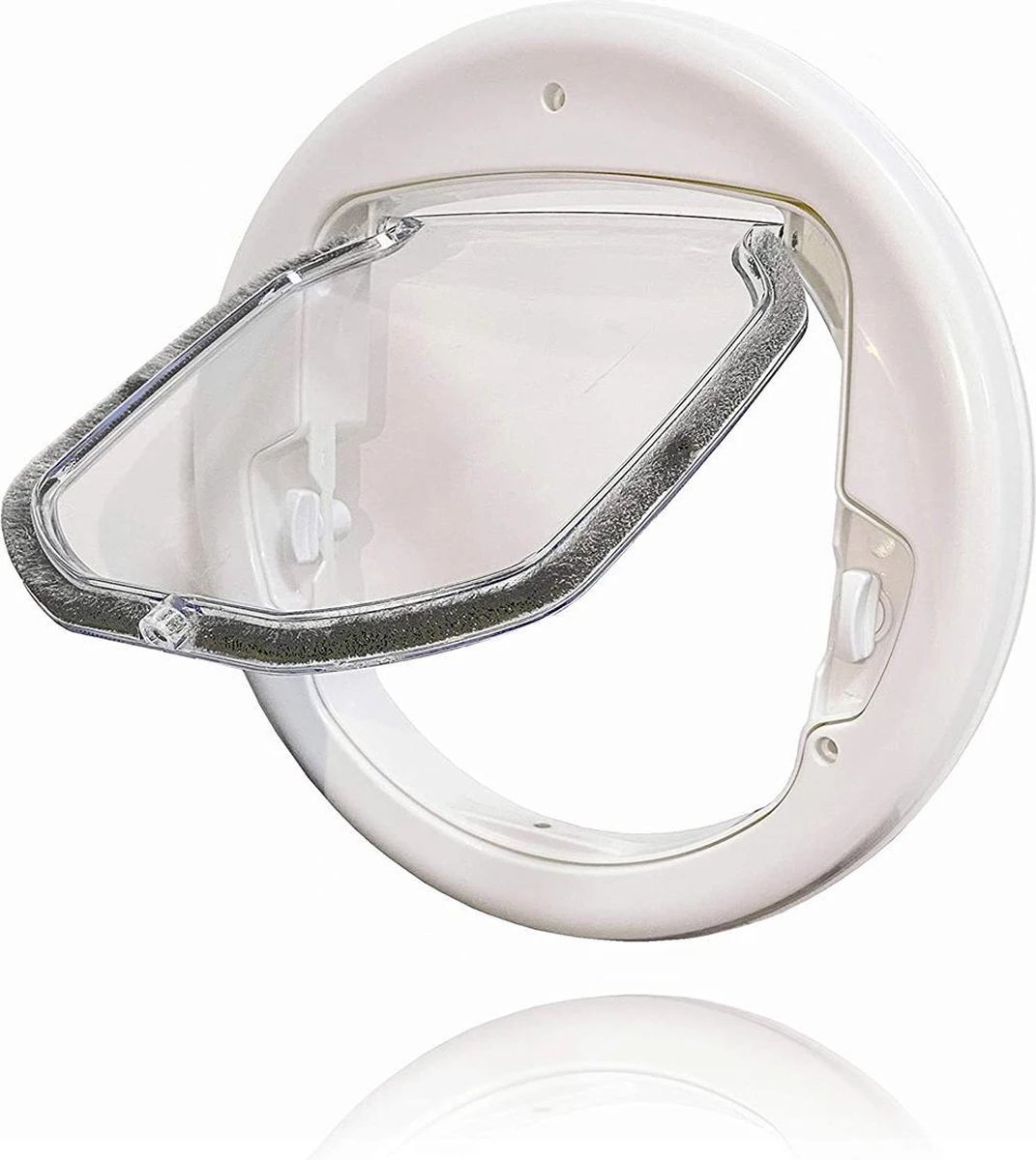 Kattenluik Voor Deur - Rond - Met Lock Functie 19x 19cm - Wit - Deurluik Voor Kat - Huisdierluik 3 Kattenluik Voor Deur - Rond - Met Lock Functie 19x 19cm - Wit - Deurluik Voor Kat - Huisdierluik