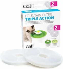Catit Filters Triple Action 2 Pack - Kanttendrinkbak - 4 X 14.5 X 17.5 Cm Wit 10 Catit Filters Triple Action 2 Pack - Kanttendrinkbak - 4 X 14.5 X 17.5 Cm Wit -Kattenproducten 1089x1200