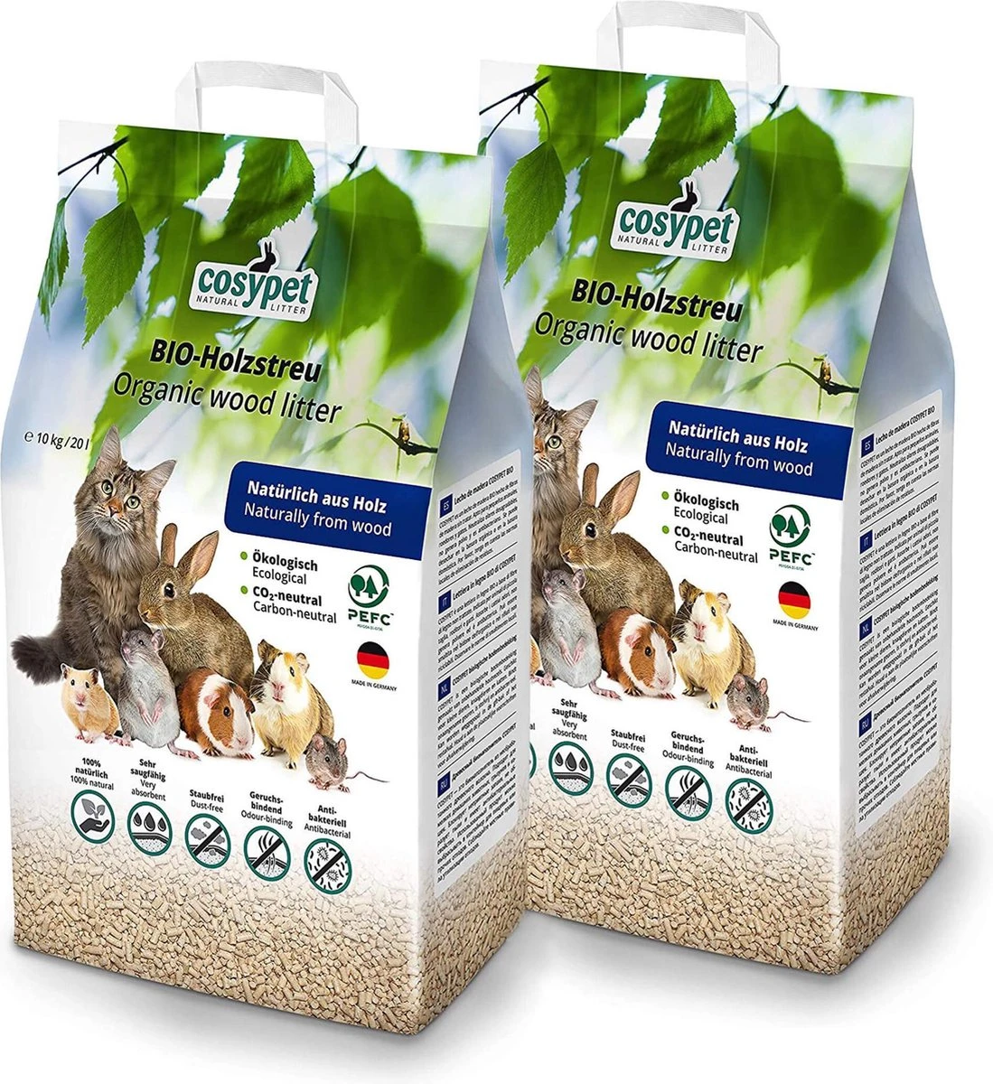 CosyPET Houtkorrels Kattenbakvulling 2x 20L (40l, 20kg) 3 CosyPET Houtkorrels Kattenbakvulling 2x 20L (40l, 20kg)