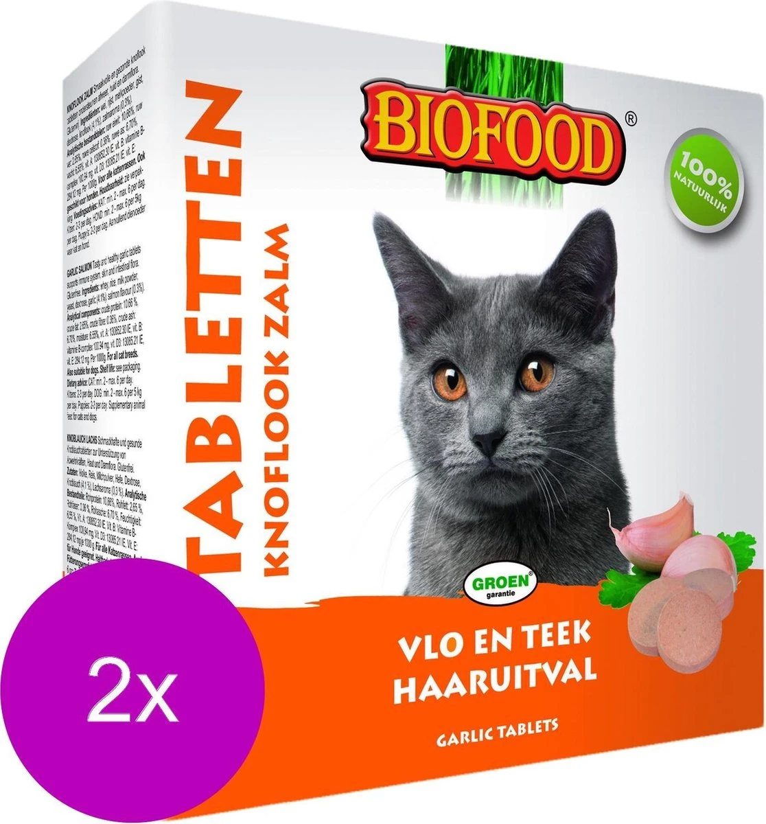 Biofood Vlo & Teek - Kat - Snack - Glutenvrij - Knoflook & Zalm - 2 X 60 Gr 4 Biofood Vlo & Teek - Kat - Snack - Glutenvrij - Knoflook & Zalm - 2 X 60 Gr - Afbeelding 2