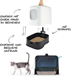 Rotho MyPet Biala Kattenbak Met Kap En Schepje / Gemaakt Van Gerecycled Plastic - Cappucino -Kattenproducten 1118x1200 5