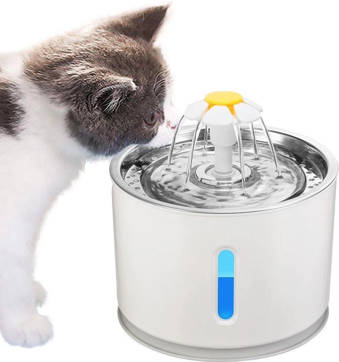 Merkloos Drinkfontein Voor Hond En Kat - RVS Waterbak - Dieren Drinkbak - Vers Water Fontein - Drinkfontein Katten- 3 Standen - 2.4 Liter - Incl. 1 Koolstoffilter 3 Merkloos Drinkfontein Voor Hond En Kat - RVS Waterbak - Dieren Drinkbak - Vers Water Fontein - Drinkfontein Katten- 3 Standen - 2.4 Liter - Incl. 1 Koolstoffilter