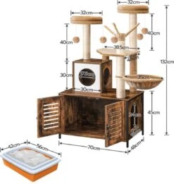 Signature Home Lola Krabpaal Met Kattenbak - Kattenbak Hangmat Mand Katten Huis - Kattenhuis Met Deur En Slot - Krabpalen Katten Huis - Kattenbakmeubel Verborgen - Alles-in-één Kattenspeelgoed Met Kattenhuis - Bruin - 70cm X 132cm X 48cm 18 Signature Home Lola Krabpaal Met Kattenbak - Kattenbak Hangmat Mand Katten Huis - Kattenhuis Met Deur En Slot - Krabpalen Katten Huis - Kattenbakmeubel Verborgen - Alles-in-één Kattenspeelgoed Met Kattenhuis - Bruin - 70cm X 132cm X 48cm -Kattenproducten 1136x1200 3