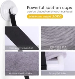 Nobleza 40AG6 - Kattenhangmat - Hangmat Kat - 60x32cm - Kattenhangmat Raam – Kattenbed - Kattenhangmand - Kattenkussen - Grijs 11 Nobleza 40AG6 - Kattenhangmat - Hangmat Kat - 60x32cm - Kattenhangmat Raam – Kattenbed - Kattenhangmand - Kattenkussen - Grijs -Kattenproducten 1146x1200 3