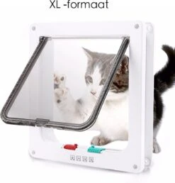 Merkloos Kattenluik - Inclusief Tunnel - 4 Vergendelingsstanden - Wit - Waterdicht - 23 X 25 X 5.5 Cm -Kattenproducten 1149x1200 3