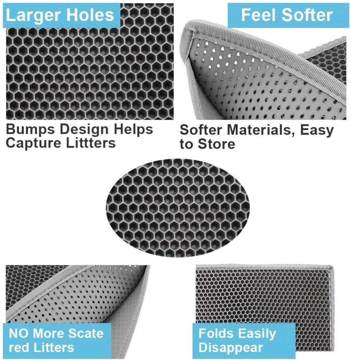 Oorspronkelijke Kattenbakmat, Kattenbak Mat Accessoire, Grit Opvangen, Honinggraad, Katten Mat, Waterdichte Dubbele Laag, Zwart, Urine/water Afstotend, Kat & Kitten, Cat Litter Mat 40x50cm 5 Oorspronkelijke Kattenbakmat, Kattenbak Mat Accessoire, Grit Opvangen, Honinggraad, Katten Mat, Waterdichte Dubbele Laag, Zwart, Urine/water Afstotend, Kat & Kitten, Cat Litter Mat 40x50cm - Afbeelding 3