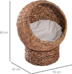 PawHut Kattenmand Rotan Kattennest Kattenbed Met Kussen Huisdierbed Bruin D30-104 21 PawHut Kattenmand Rotan Kattennest Kattenbed Met Kussen Huisdierbed Bruin D30-104 -Kattenproducten 1168x1200 8