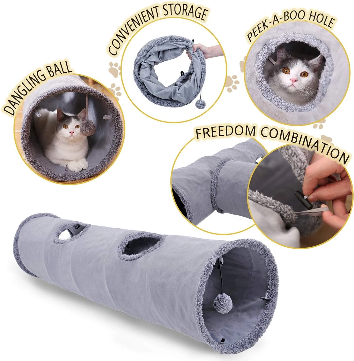 Bonbox Shop - Kattentunnel - 130 CM - Katten Speelgoed - Kitten - Spelen- Speeltunnel - Speelgoed Voor Katten 6 Bonbox Shop - Kattentunnel - 130 CM - Katten Speelgoed - Kitten - Spelen- Speeltunnel - Speelgoed Voor Katten - Afbeelding 4