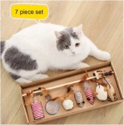 Kattenspeelgoed - Set Met 7 Kattenspeeltjes - Complete Set - Kattenhengel - Speelmuis 13 Kattenspeelgoed - Set Met 7 Kattenspeeltjes - Complete Set - Kattenhengel - Speelmuis -Kattenproducten 1186x1200 12