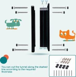 Nobleza Kattenluik Met Tunnel - 4 Vergrendelingsstanden - Weerbestendig - Binnen En Buiten - 28.5 X 25 Cm - Maat XL - Zwart -Kattenproducten 1190x1200 4