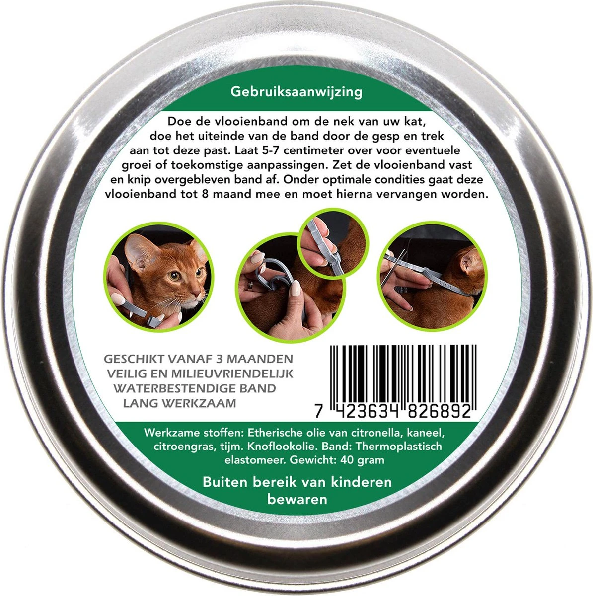 Teken- En Vlooienband Voor Katten PLUS - Natuurlijk Middel Tegen Vlooien En Teken - 100% Natuurlijk - 38,5 CM - Tot 8 Maand Werkzaam - Biologisch 4 Teken- En Vlooienband Voor Katten PLUS - Natuurlijk Middel Tegen Vlooien En Teken - 100% Natuurlijk - 38,5 CM - Tot 8 Maand Werkzaam - Biologisch - Afbeelding 2