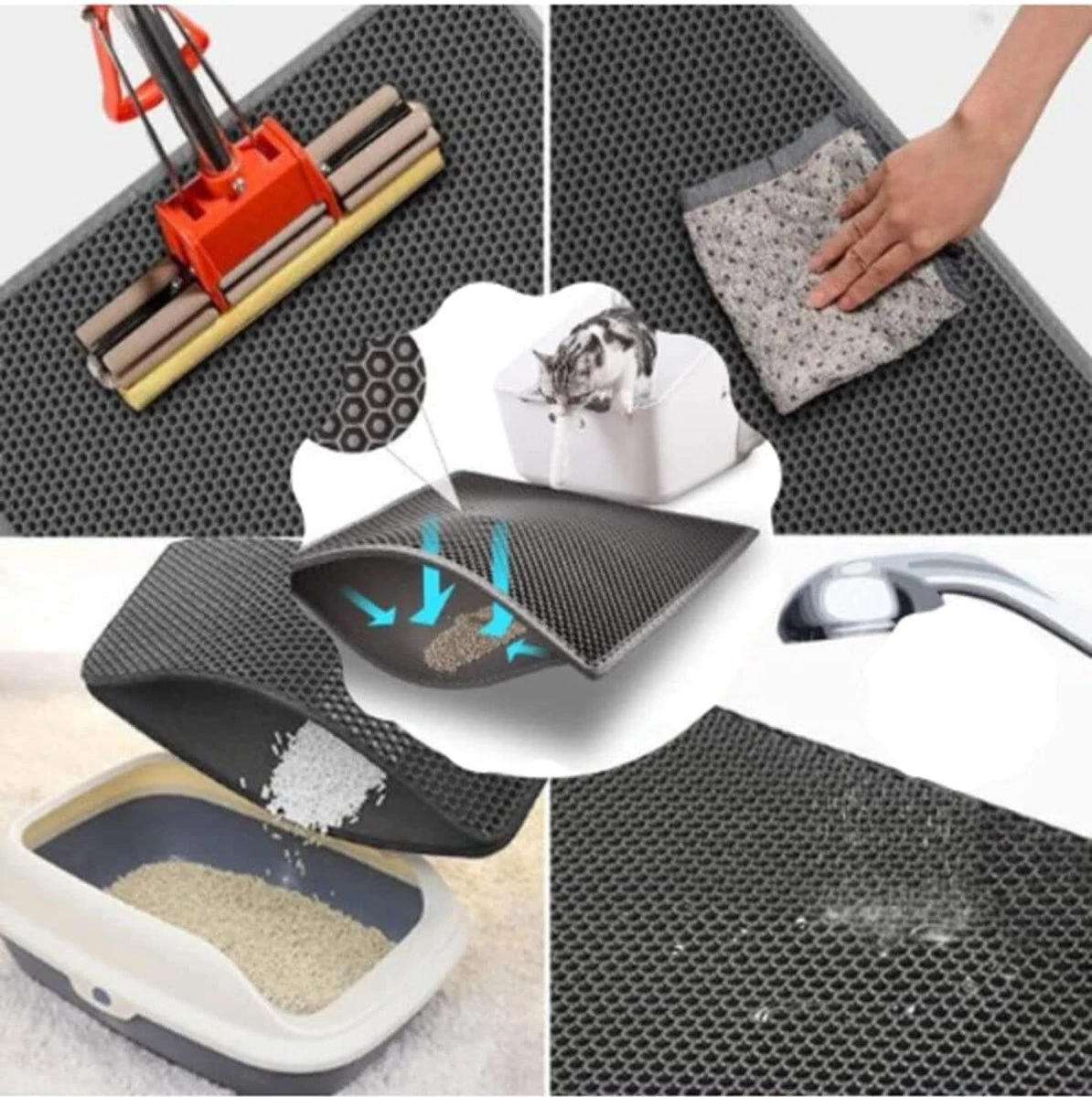 Blue Eyes Kattenbakmat, 30 Cm X 40 Cm, (!!! MAAT !!!) Kattenbakmat, Kattenbakonderlegger, Honingraatdesign, Kattenbak, Waterdicht, Dubbellaags Ontwerp, Honingraatmat (grijs) 9 Blue Eyes Kattenbakmat, 30 Cm X 40 Cm, (!!! MAAT !!!) Kattenbakmat, Kattenbakonderlegger, Honingraatdesign, Kattenbak, Waterdicht, Dubbellaags Ontwerp, Honingraatmat (grijs) - Afbeelding 7