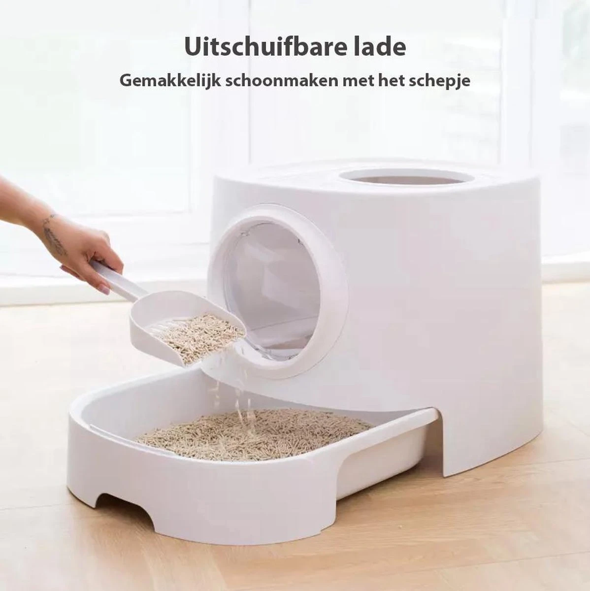 YA Products Kattenbak Space Series - Grote Kattenbak - Kattenbak Met Lade Inclusief Schep 4 YA Products Kattenbak Space Series - Grote Kattenbak - Kattenbak Met Lade Inclusief Schep - Afbeelding 2