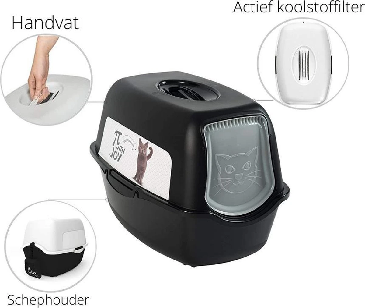 Rotho Kattenbak Bailey Zwart 5 Rotho Kattenbak Bailey Zwart - Afbeelding 3