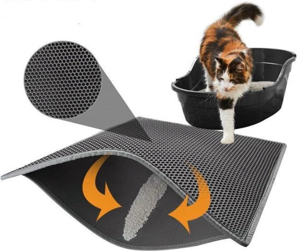 Oorspronkelijke Kattenbakmat, Kattenbak Mat Accessoire, Grit Opvangen, Honinggraad, Katten Mat, Waterdichte Dubbele Laag, Zwart, Urine/water Afstotend, Kat & Kitten, Cat Litter Mat 40x50cm 9 Oorspronkelijke Kattenbakmat, Kattenbak Mat Accessoire, Grit Opvangen, Honinggraad, Katten Mat, Waterdichte Dubbele Laag, Zwart, Urine/water Afstotend, Kat & Kitten, Cat Litter Mat 40x50cm - Afbeelding 7