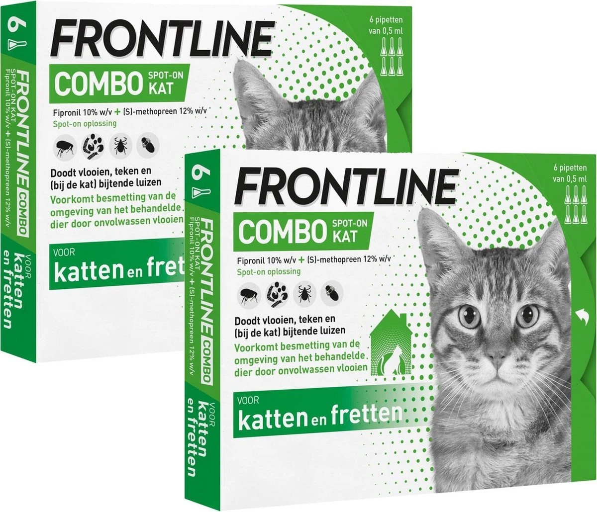 Frontline Combo Spot On Kat - Anti Vlooien En Tekenmiddel - 2 X 6 Pip 3 Frontline Combo Spot On Kat - Anti Vlooien En Tekenmiddel - 2 X 6 Pip