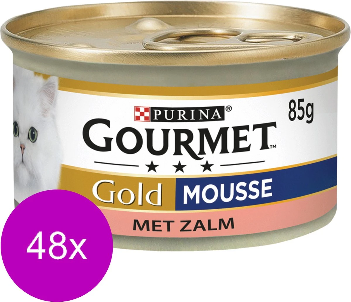 Gourmet Gold Mousse 85 G - Kattenvoer - 48 X Zalm 6 Gourmet Gold Mousse 85 G - Kattenvoer - 48 X Zalm - Afbeelding 4