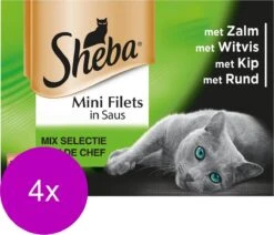 Sheba Multipack Mini Filets Chef Pouch - Kattenvoer - 4 X 12x85 G