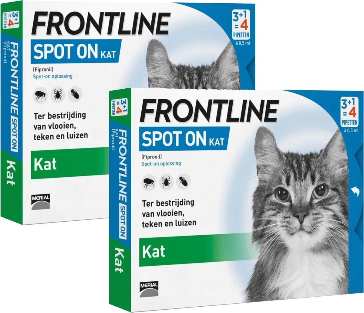 Frontline Spot On Kat - Anti Vlooien En Tekenmiddel - 2 X 4 Pip 3 Frontline Spot On Kat - Anti Vlooien En Tekenmiddel - 2 X 4 Pip