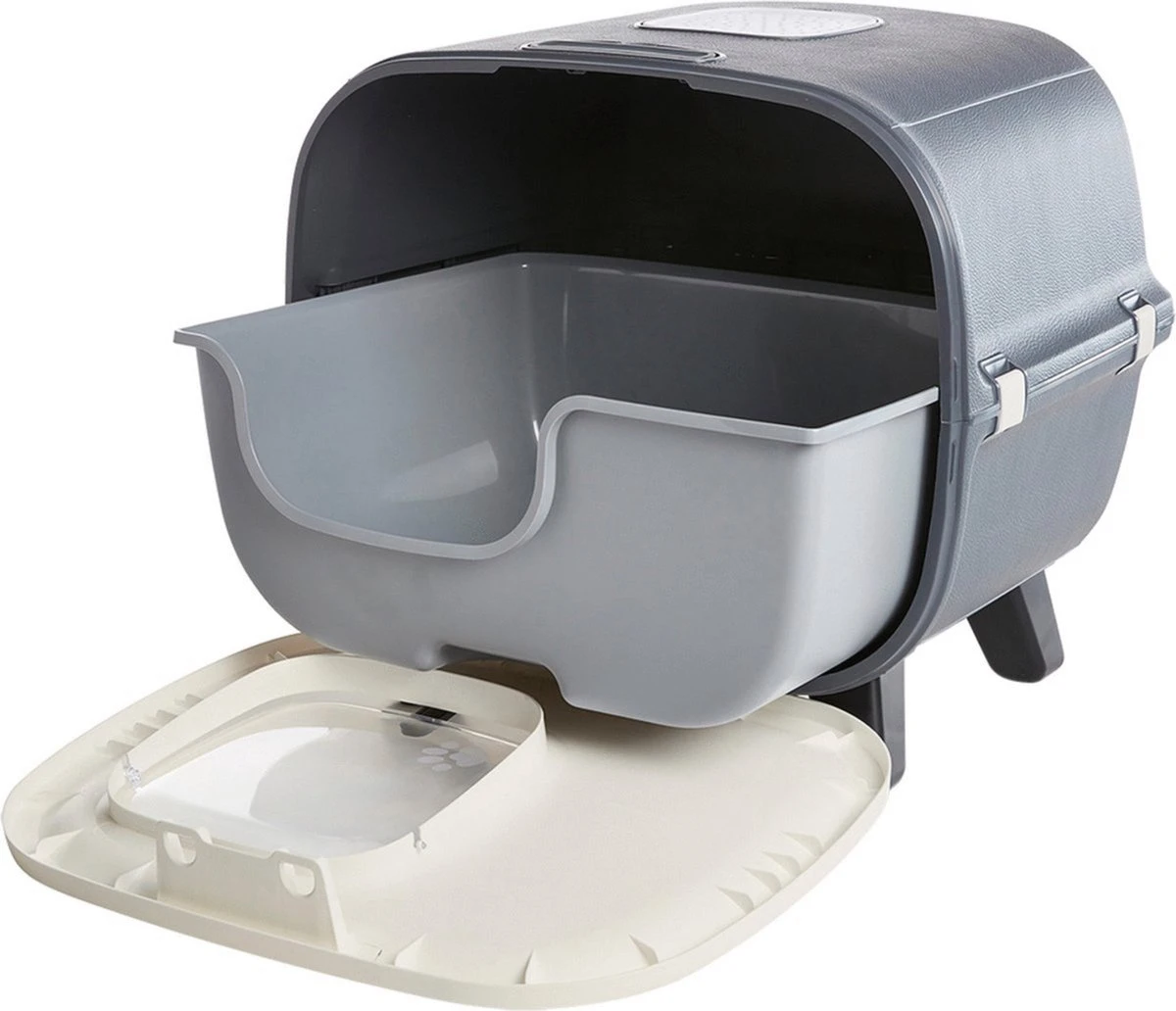 Savic Kattenbak Mira Deluxe Antraciet / Wit 56x45x50,5 Cm 4 Savic Kattenbak Mira Deluxe Antraciet / Wit 56x45x50,5 Cm - Afbeelding 2