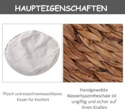 PawHut Kattenmand Rotan Kattennest Kattenbed Met Kussen Huisdierbed Bruin D30-104 20 PawHut Kattenmand Rotan Kattennest Kattenbed Met Kussen Huisdierbed Bruin D30-104 -Kattenproducten 1200x1050 5