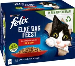 Felix Elke Dag Feest Countryside Selectie In Gelei - Katten Natvoer - 4x12x85 Gr