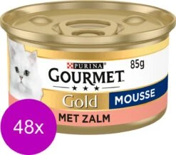Gourmet Gold Mousse 85 G - Kattenvoer - 48 X Zalm 8 Gourmet Gold Mousse 85 G - Kattenvoer - 48 X Zalm -Kattenproducten 1200x1059