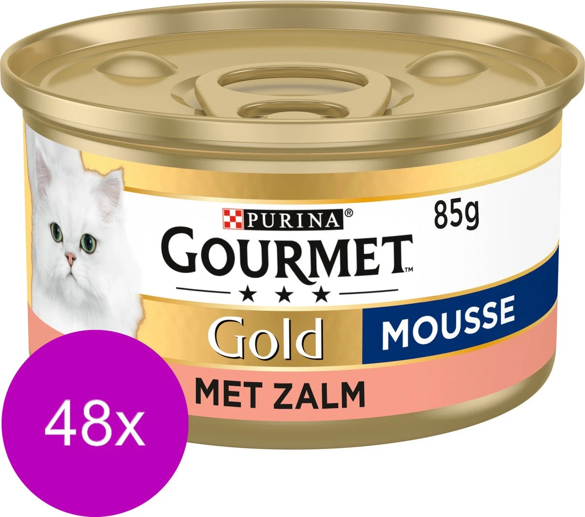 Gourmet Gold Mousse 85 G - Kattenvoer - 48 X Zalm 5 Gourmet Gold Mousse 85 G - Kattenvoer - 48 X Zalm - Afbeelding 3