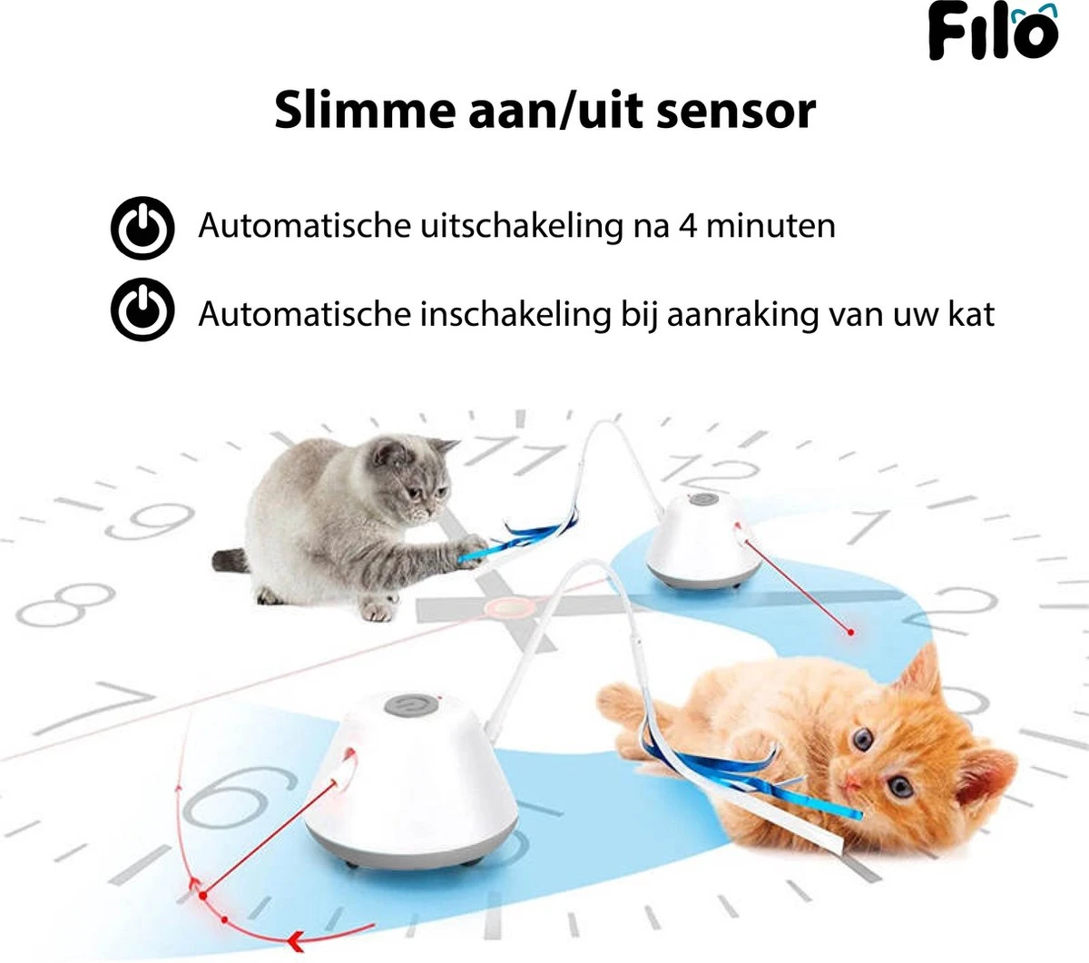 Filo Elektrisch Rijdend Kattenspeelgoed Met Laser - Rijdend Kattenspeeltje - Automatisch Interactief Speelgoed Katten - Kattencadeaus - Elektronisch Speelgoed Kittens - Kat - Kitten - Laserspeelgoed - Kado 5 Filo Elektrisch Rijdend Kattenspeelgoed Met Laser - Rijdend Kattenspeeltje - Automatisch Interactief Speelgoed Katten - Kattencadeaus - Elektronisch Speelgoed Kittens - Kat - Kitten - Laserspeelgoed - Kado - Afbeelding 3