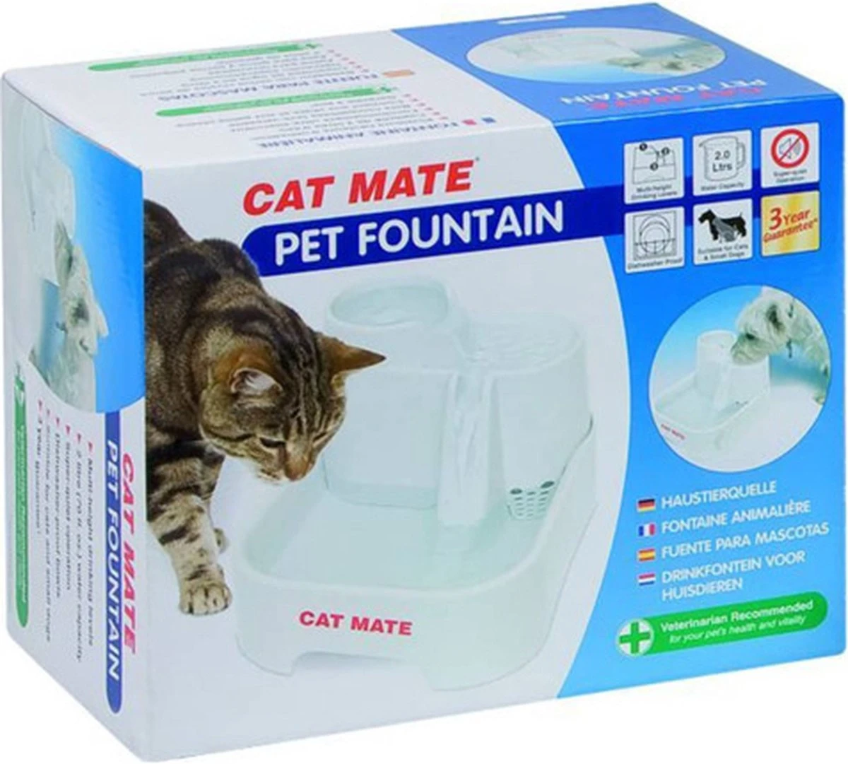 Cat Mate - Waterfontein Kat - Kattenfontein - Drinkfontein Kat - Fluisterstil - Poezen Fontein - Dieren Drinkbakken - Honden Fontein - 2 L 11 Cat Mate - Waterfontein Kat - Kattenfontein - Drinkfontein Kat - Fluisterstil - Poezen Fontein - Dieren Drinkbakken - Honden Fontein - 2 L - Afbeelding 9