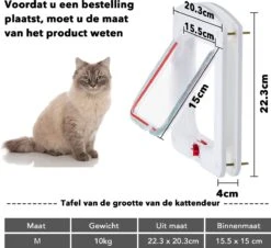 DOWO® - Kattenklep - Kattenluik - Kattenluikje - 4-weg Huisdierklep, Eenvoudige Installatie Kattendeur Huisdierendeur Aan De Muur, Houten Deur, Upvc Binnendeur, Baksteenwanden, Houten Deuren (M - Buitenmaat 20x22 Cm) 11 DOWO® - Kattenklep - Kattenluik - Kattenluikje - 4-weg Huisdierklep, Eenvoudige Installatie Kattendeur Huisdierendeur Aan De Muur, Houten Deur, Upvc Binnendeur, Baksteenwanden, Houten Deuren (M - Buitenmaat 20x22 Cm) -Kattenproducten 1200x1098 1