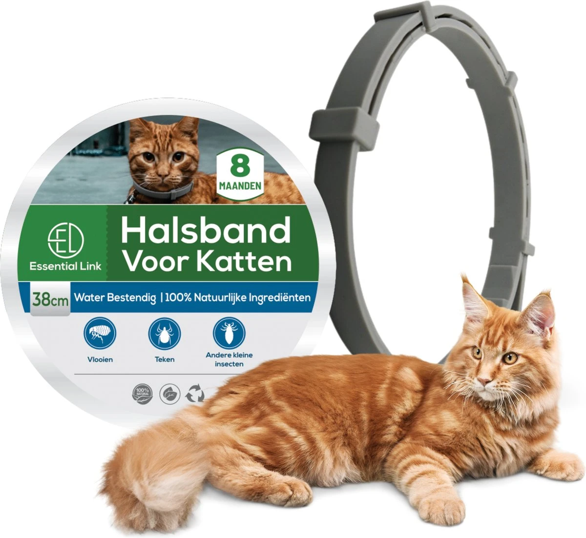 Essential Link Teken- En Vlooienband - Vlooienband Kat – Anti Vlooien – Vlooienmiddel - Tekenband - Diervriendelijk 7 Essential Link Teken- En Vlooienband - Vlooienband Kat – Anti Vlooien – Vlooienmiddel - Tekenband - Diervriendelijk - Afbeelding 5
