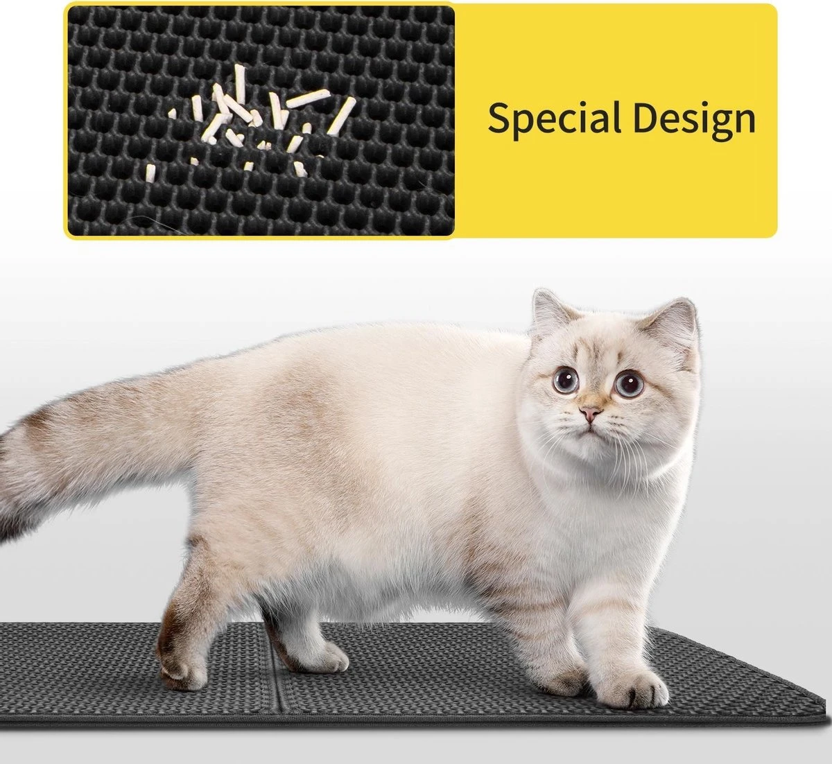 Nobleza Kattenbakmat - Kattenmat Met Filter - Kattenbak Accessoires - Grit Opvanger - 3 Lagen - Waterdicht - 60x45 Cm - Opvouwbaar - Zwart 8 Nobleza Kattenbakmat - Kattenmat Met Filter - Kattenbak Accessoires - Grit Opvanger - 3 Lagen - Waterdicht - 60x45 Cm - Opvouwbaar - Zwart - Afbeelding 6