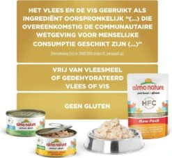 Almo Nature Natvoer Voor Katten - HFC Natural - 24 X 70g - Kip En Tonijn - 24 X 70 Gram -Kattenproducten 1200x1105
