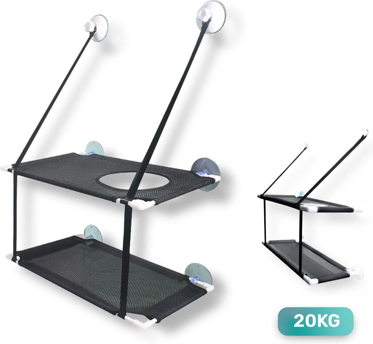 Raamhangmat - Dubbellaags - Met Zuignappen - 20kg Draag Gewicht - Kattenhangmat - Hangmat Kat - Kattenbed - Kattenkussen - Kattenbank - Kattenmand - Raam - Kattenhangmat Raam - Zwart - Radiator 3 Raamhangmat - Dubbellaags - Met Zuignappen - 20kg Draag Gewicht - Kattenhangmat - Hangmat Kat - Kattenbed - Kattenkussen - Kattenbank - Kattenmand - Raam - Kattenhangmat Raam - Zwart - Radiator