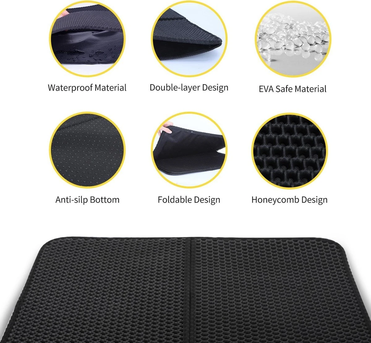 Nobleza Kattenbakmat - Kattenmat Met Filter - Kattenbak Accessoires - Grit Opvanger - 3 Lagen - Waterdicht - 60x45 Cm - Opvouwbaar - Zwart 5 Nobleza Kattenbakmat - Kattenmat Met Filter - Kattenbak Accessoires - Grit Opvanger - 3 Lagen - Waterdicht - 60x45 Cm - Opvouwbaar - Zwart - Afbeelding 3