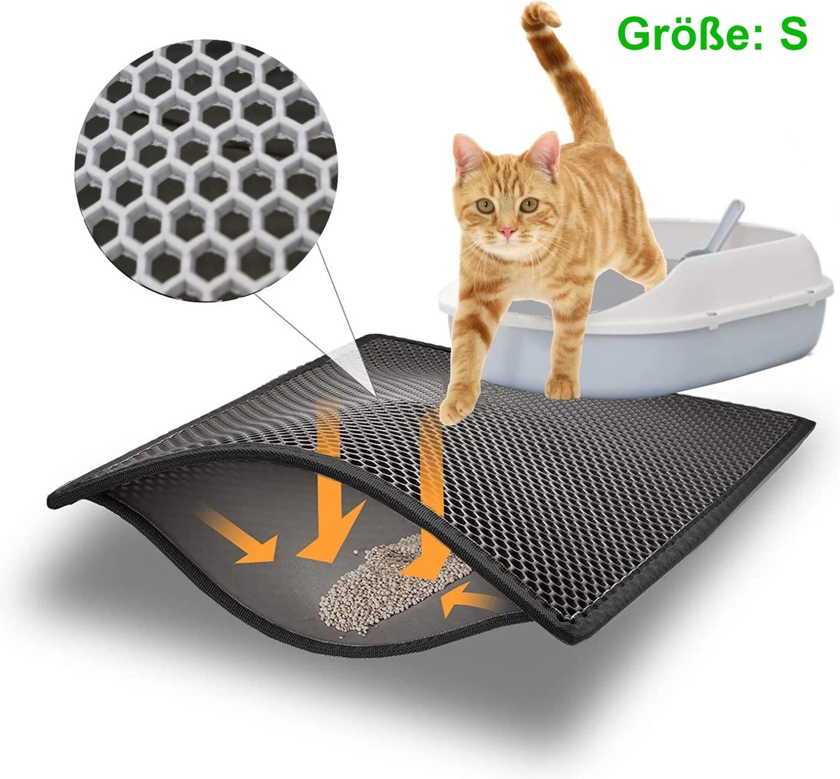 Blue Eyes Kattenbakmat, 30 Cm X 40 Cm, (!!! MAAT !!!) Kattenbakmat, Kattenbakonderlegger, Honingraatdesign, Kattenbak, Waterdicht, Dubbellaags Ontwerp, Honingraatmat (grijs) 4 Blue Eyes Kattenbakmat, 30 Cm X 40 Cm, (!!! MAAT !!!) Kattenbakmat, Kattenbakonderlegger, Honingraatdesign, Kattenbak, Waterdicht, Dubbellaags Ontwerp, Honingraatmat (grijs) - Afbeelding 2