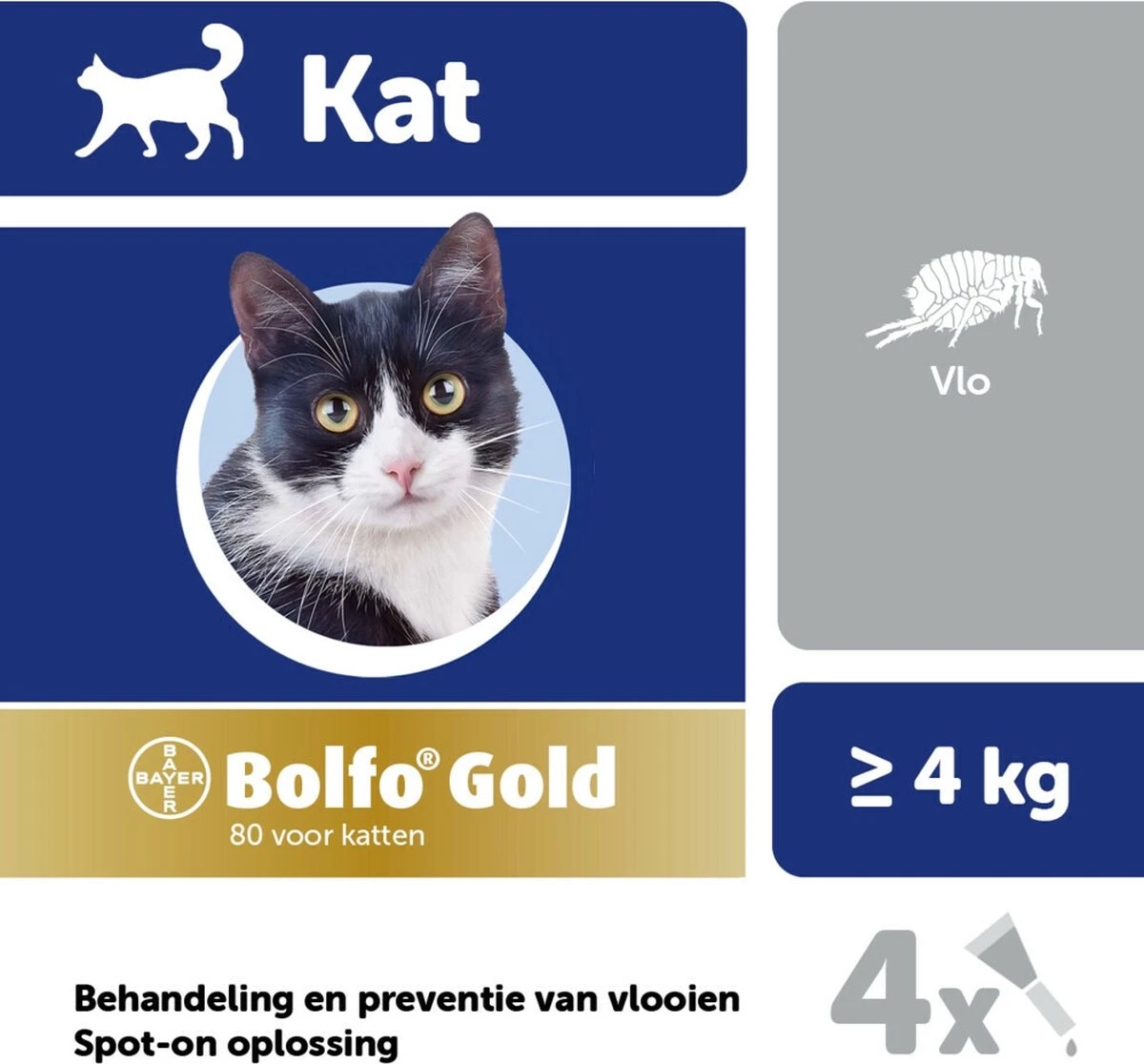 Bayer Bolfo Gold 80 Anti Vlooienmiddel - Kat - > 4 Kg - 4 Pipetten 5 Bayer Bolfo Gold 80 Anti Vlooienmiddel - Kat - > 4 Kg - 4 Pipetten - Afbeelding 3