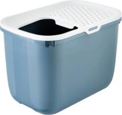 Savic Hop In Kattenbak - Steenblauw/wit -Kattenproducten 1200x1136 10