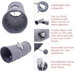 Fuzly Kattentunnel - Speeltunnel - Antraciet - Extra Stevig - Suede - 130cm X 30cm - Large 8 Fuzly Kattentunnel - Speeltunnel - Antraciet - Extra Stevig - Suede - 130cm X 30cm - Large -Kattenproducten 1200x1140 1