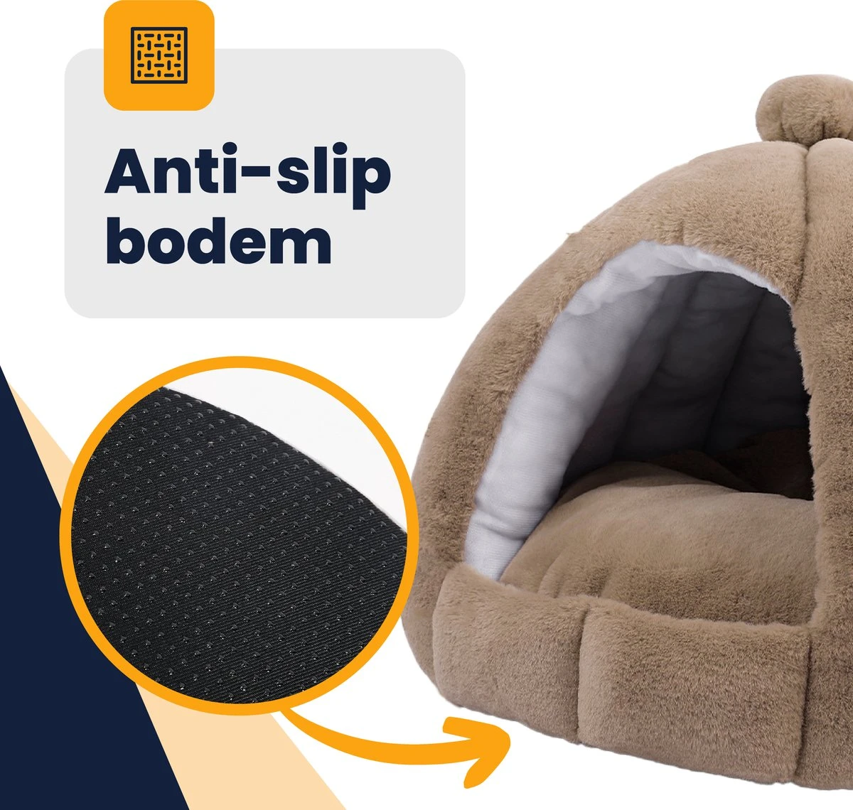 MIRO Katten Huis - Kattenhuizen - Kattenhok - Kattenmand - Dierenhuis - Extra Zacht - Bruin 6 MIRO Katten Huis - Kattenhuizen - Kattenhok - Kattenmand - Dierenhuis - Extra Zacht - Bruin - Afbeelding 4