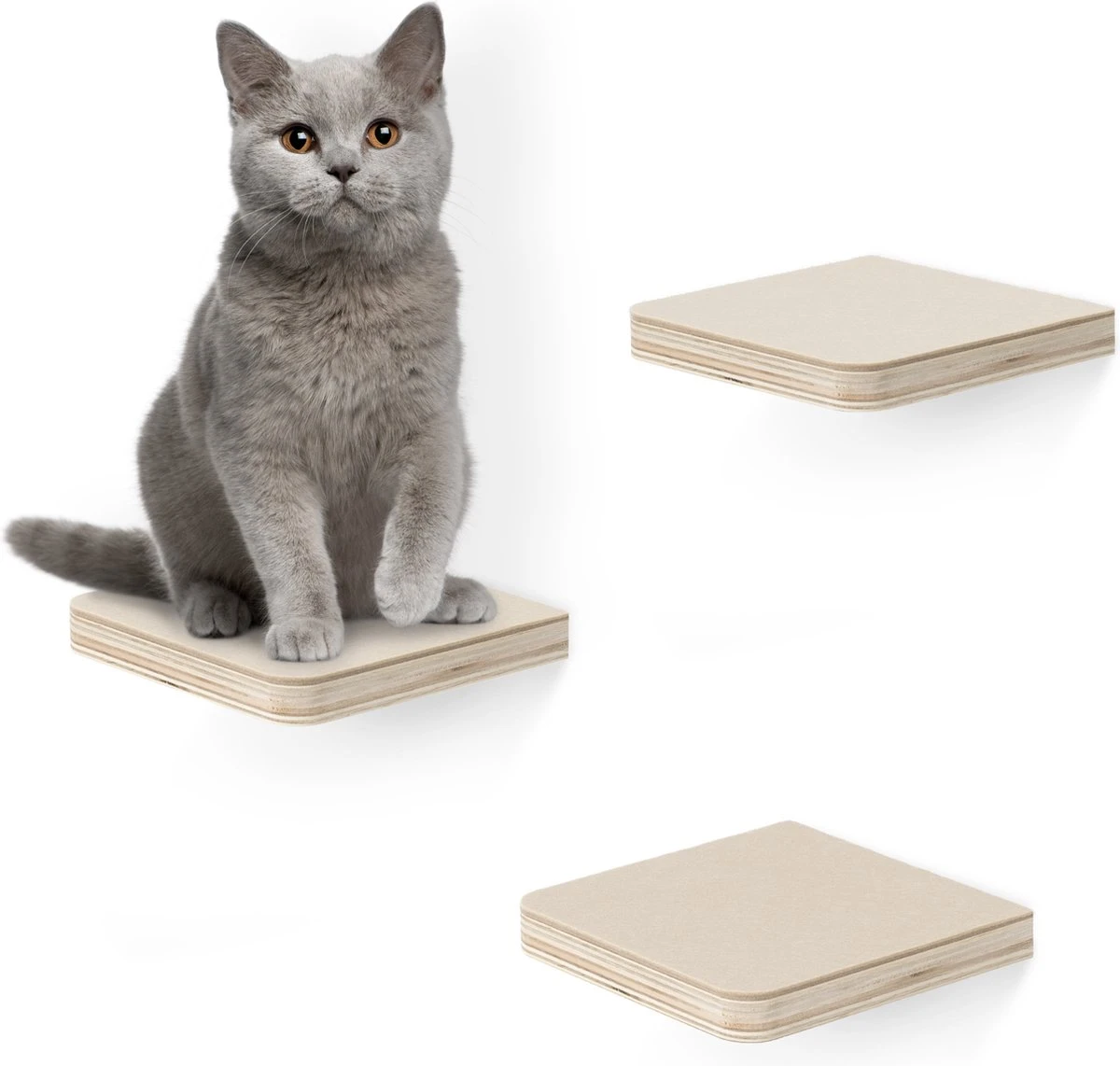 Navaris Katten Klimmuur 3 Tredes - 18 X 18 X 1,5 Cm Per Plankje - Katten Klimwand Van Hout - Inclusief Bevestigingsmateriaal 3 Navaris Katten Klimmuur 3 Tredes - 18 X 18 X 1,5 Cm Per Plankje - Katten Klimwand Van Hout - Inclusief Bevestigingsmateriaal