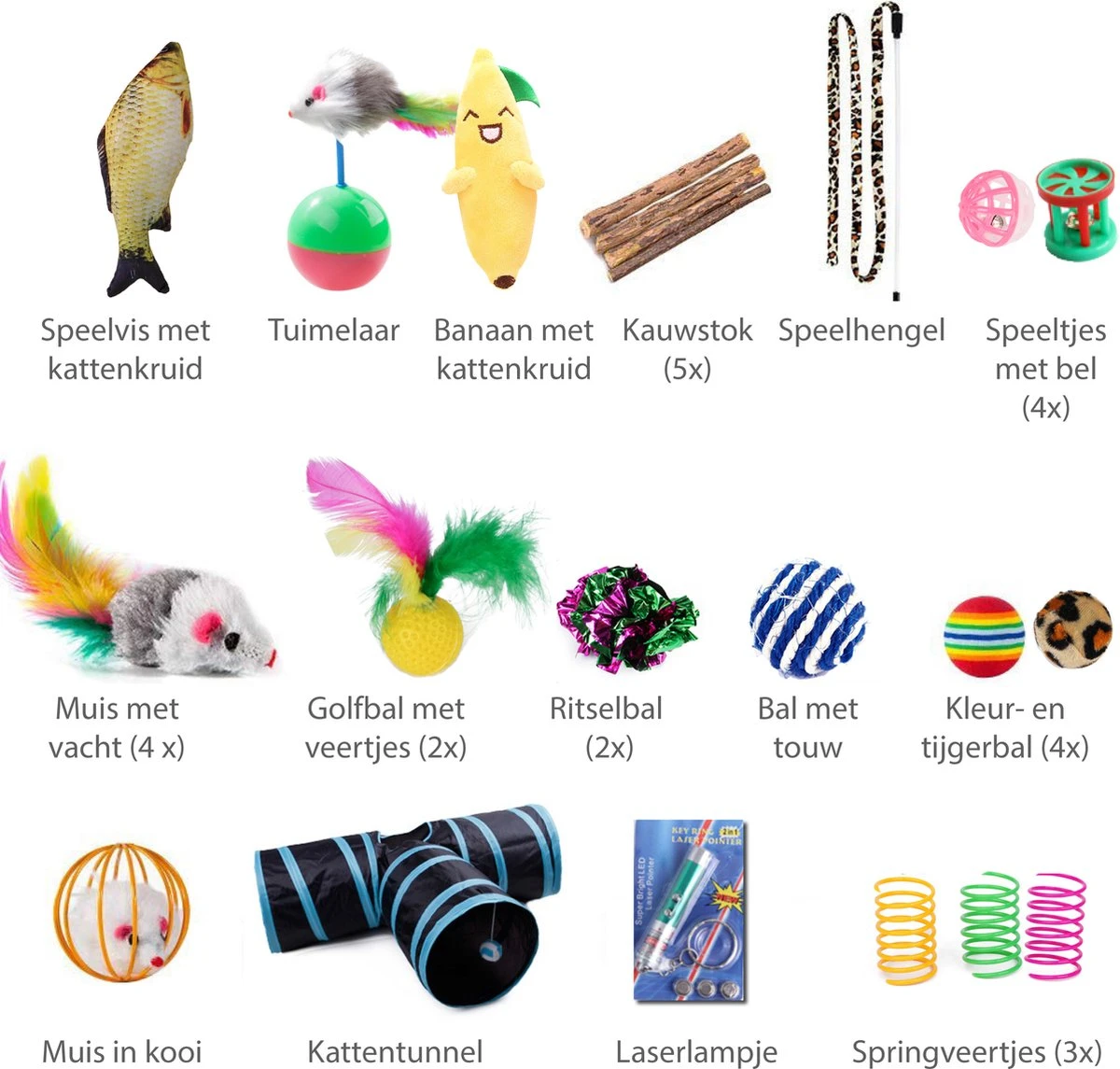 Filo Kattenspeelgoed Set 30 Stuks - Kattenspeeltje Kattentunnel - Kattenhengel - Kattenveertjes - Vis Met Kattenkruid - Kattenspeeltjes Intelligentie Kitten - Interactief Speelgoed Katten - Poezen Speeltjes 5 Filo Kattenspeelgoed Set 30 Stuks - Kattenspeeltje Kattentunnel - Kattenhengel - Kattenveertjes - Vis Met Kattenkruid - Kattenspeeltjes Intelligentie Kitten - Interactief Speelgoed Katten - Poezen Speeltjes - Afbeelding 3