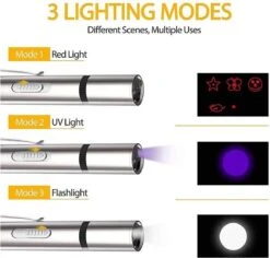 Merkloos Laserpen - Daily Accessoires - USB Oplaadbaar - Kattenspeeltjes - Laserlampje - 7 Verschillende Standen - RVS Zilver - Zaklamp - UV Lamp – Kattenspeelgoed -Kattenproducten 1200x1146 3